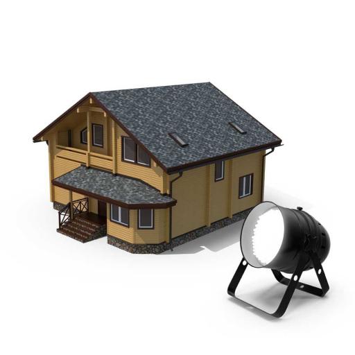 Modellhaus mit Scheinwerfer